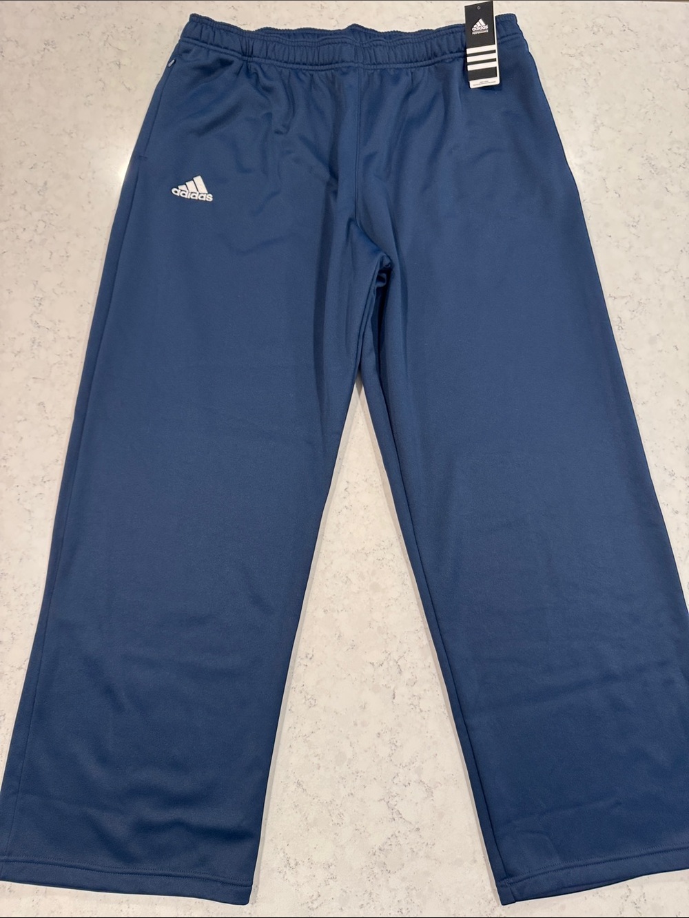 NWT Adidas Performance Tech Fleece Climawarm Mens XL Navy Wide Leg Pants Pockets